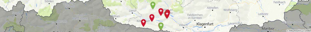 Kartenansicht für Apotheken-Notdienste in der Nähe von Rangersdorf (Spittal an der Drau, Kärnten)